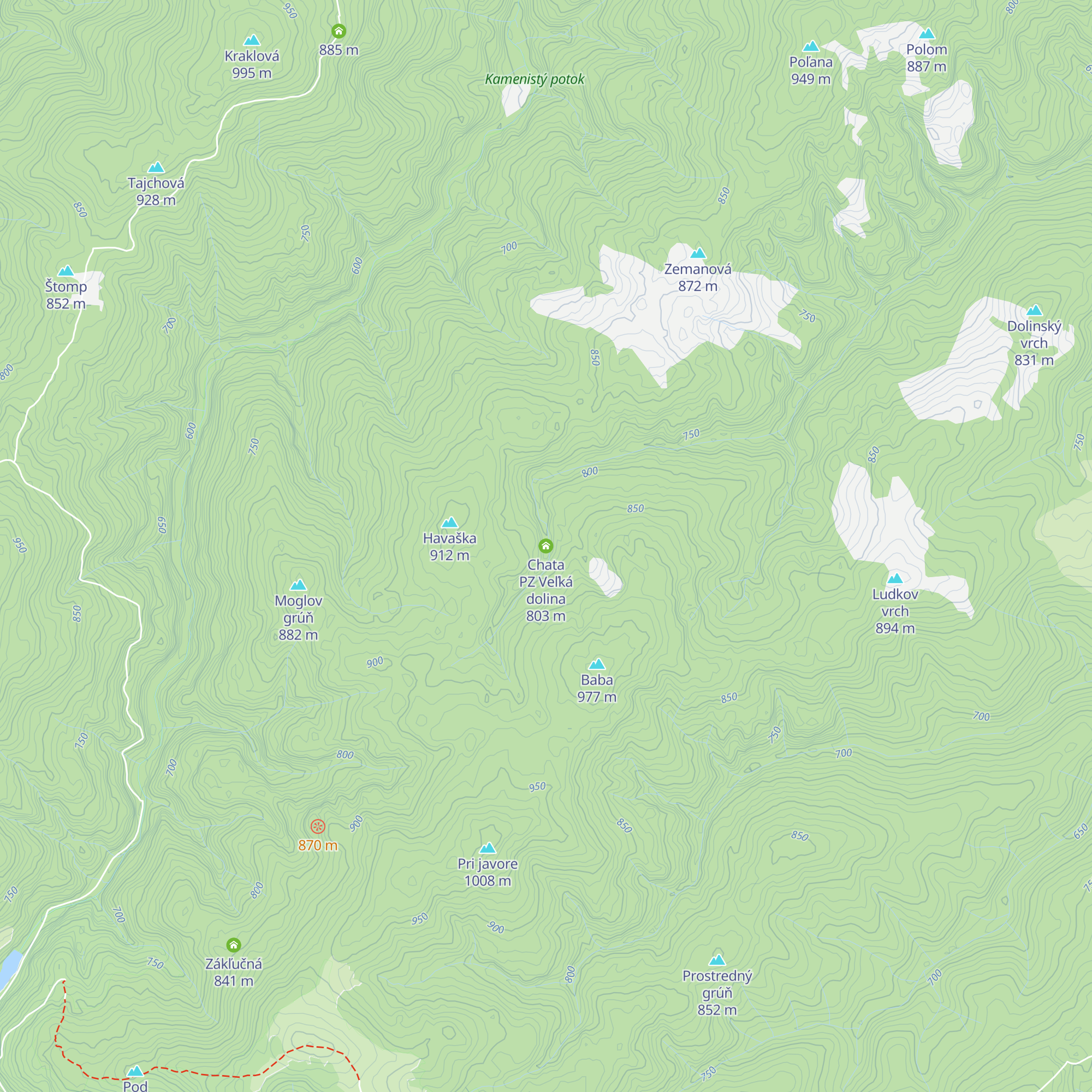 Chata PZ Veľká dolina map