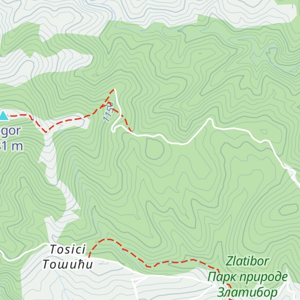 Map of Kolašinska ravan