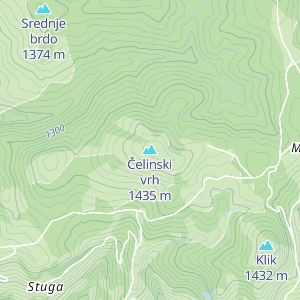 Map of Čelinski vrh