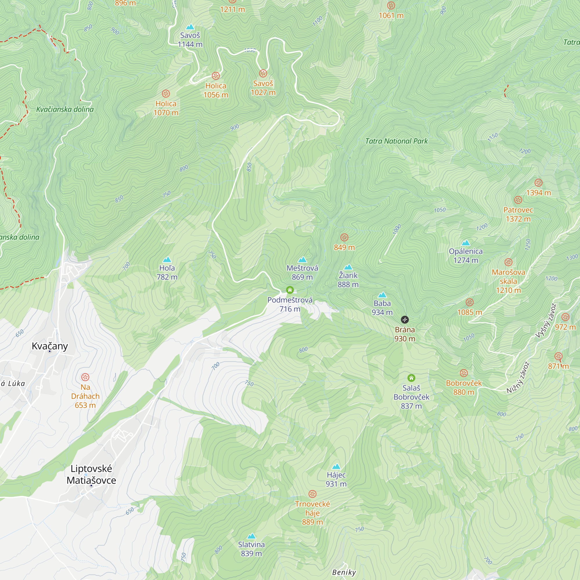 Podmeštrová map