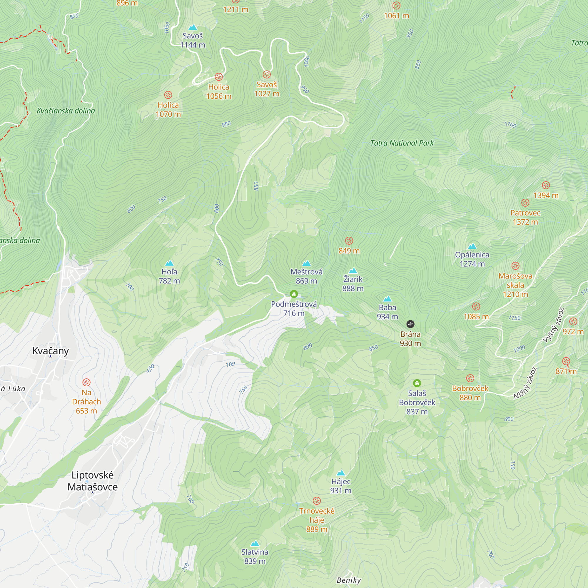 Podmeštrová map