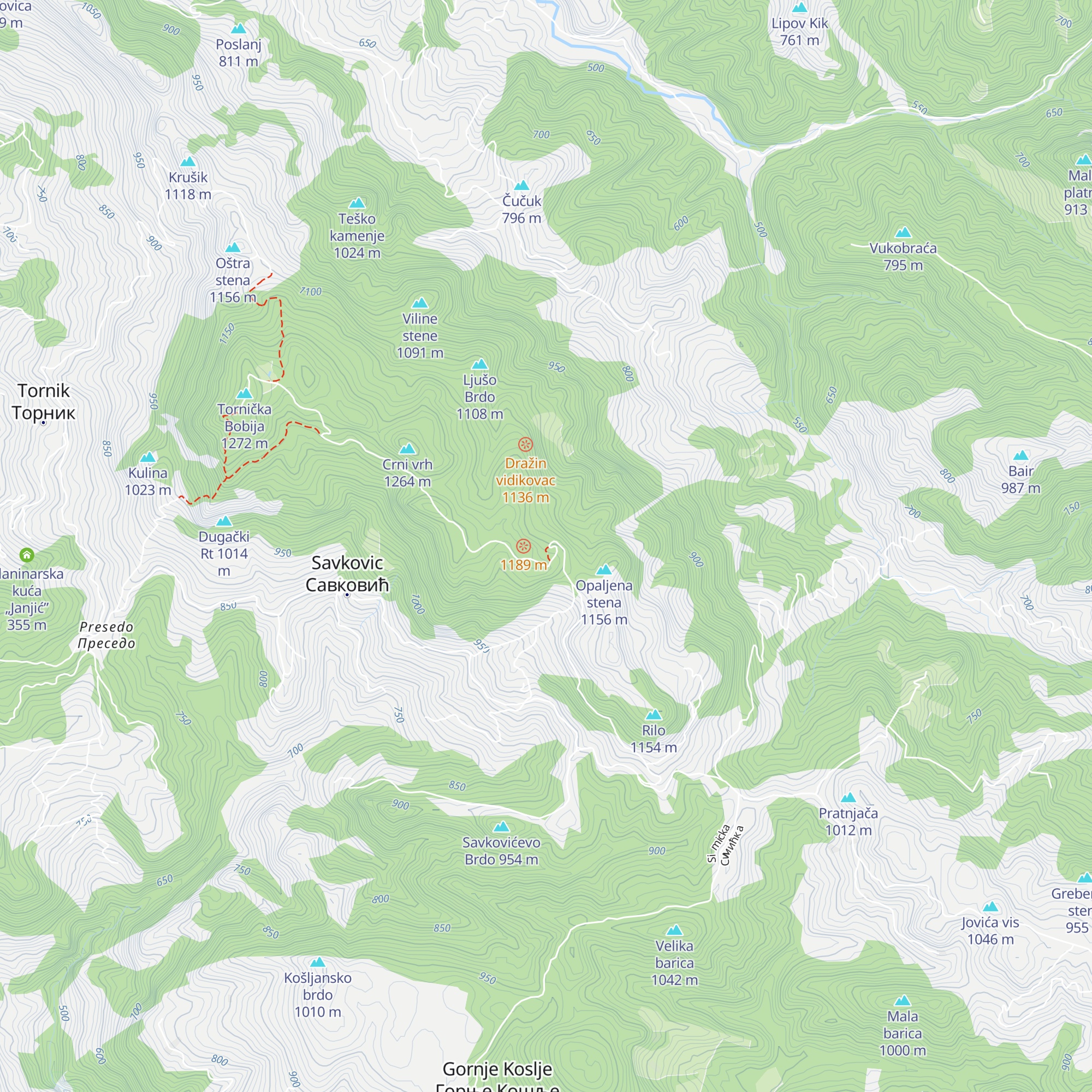 Planinarski dom Bobija map