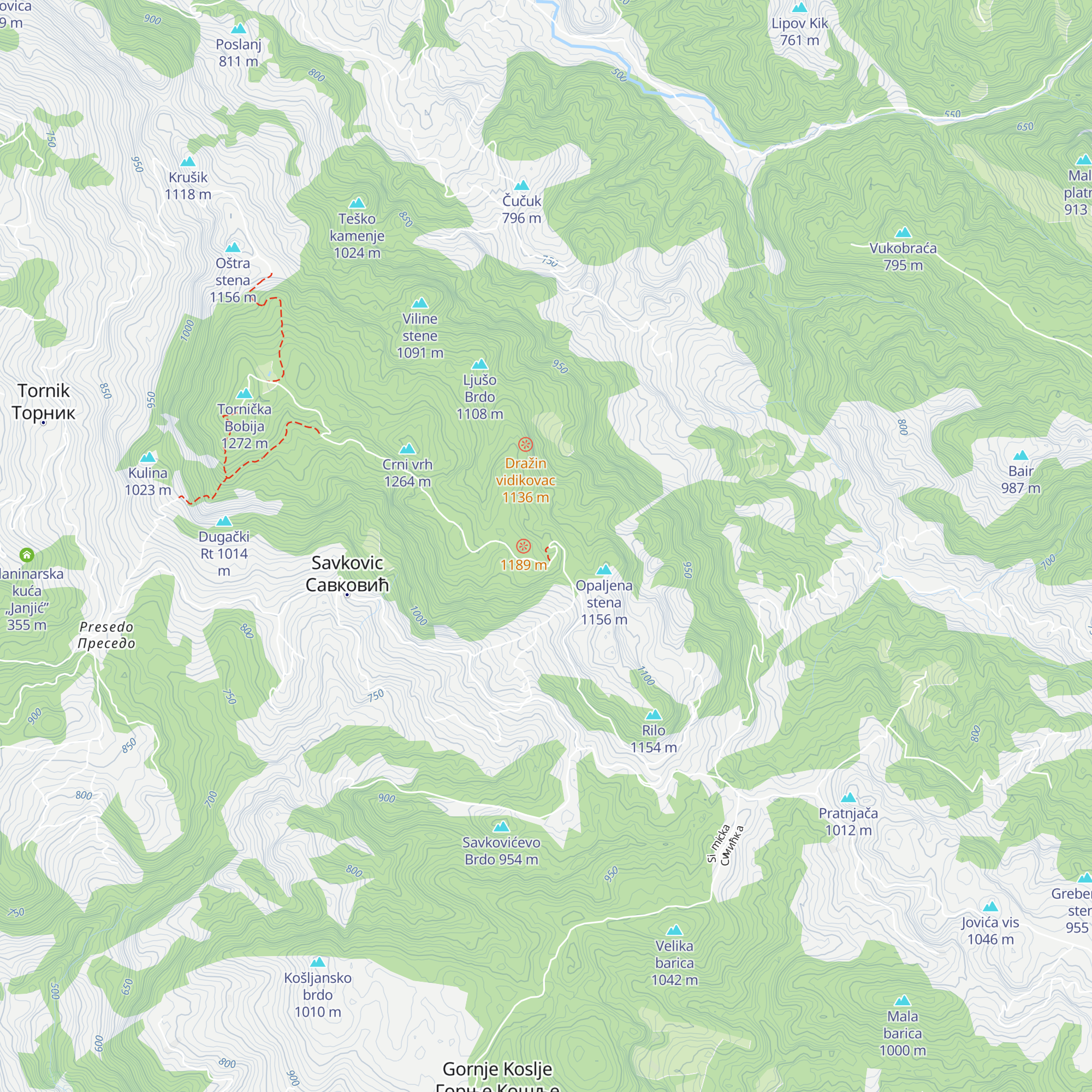 Planinarski dom Bobija map