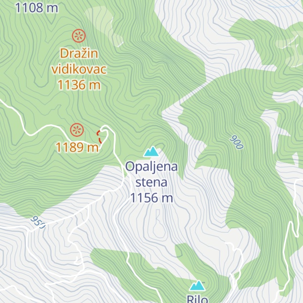 Map of Opaljena stena
