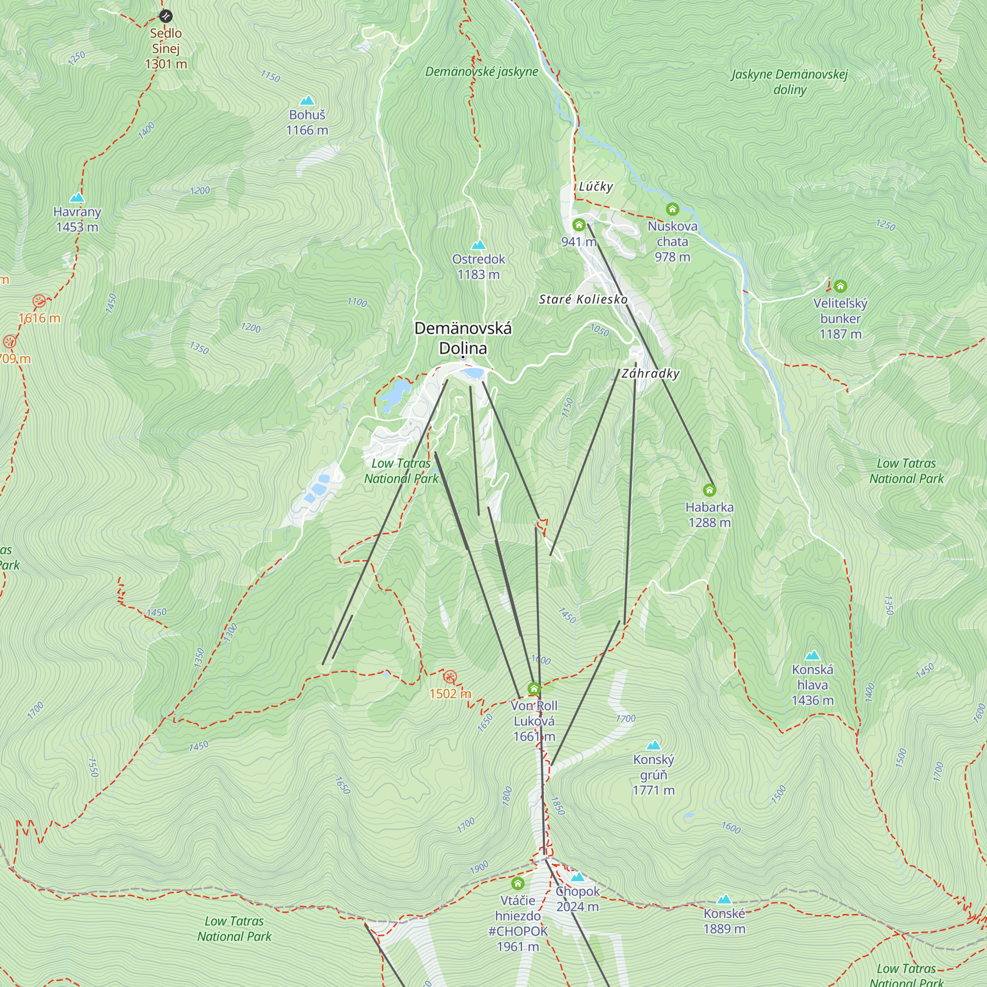 Hotel Jasná map