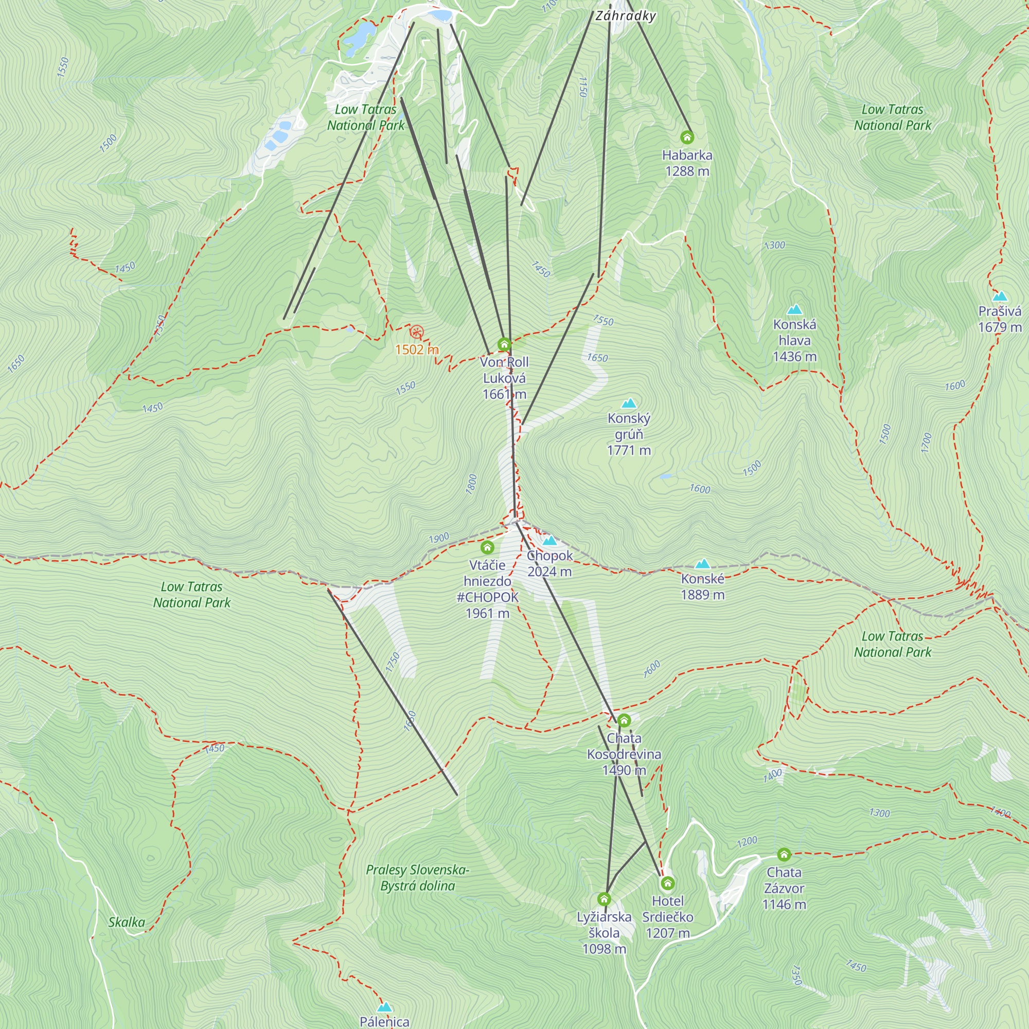 Chopok SEVER map