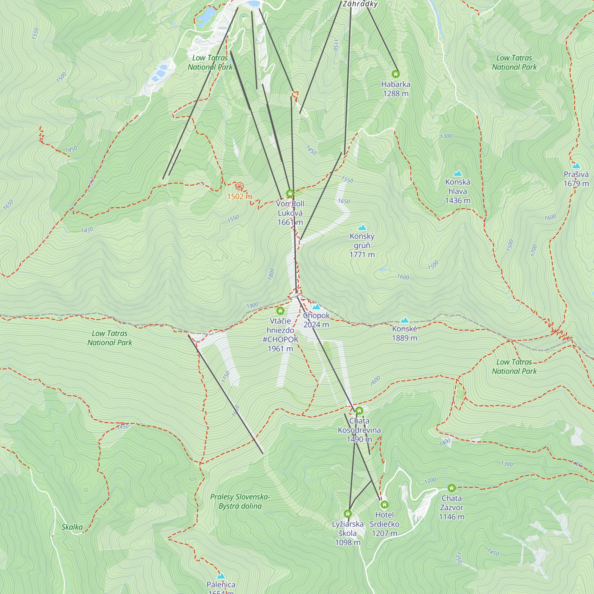 Chopok JUH map