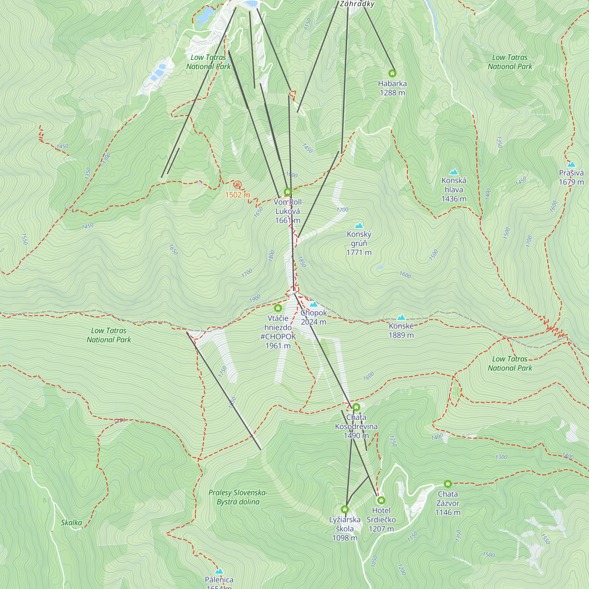 Chopok JUH map