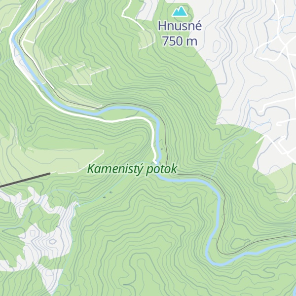 Map of zhorená chata Kamenistá