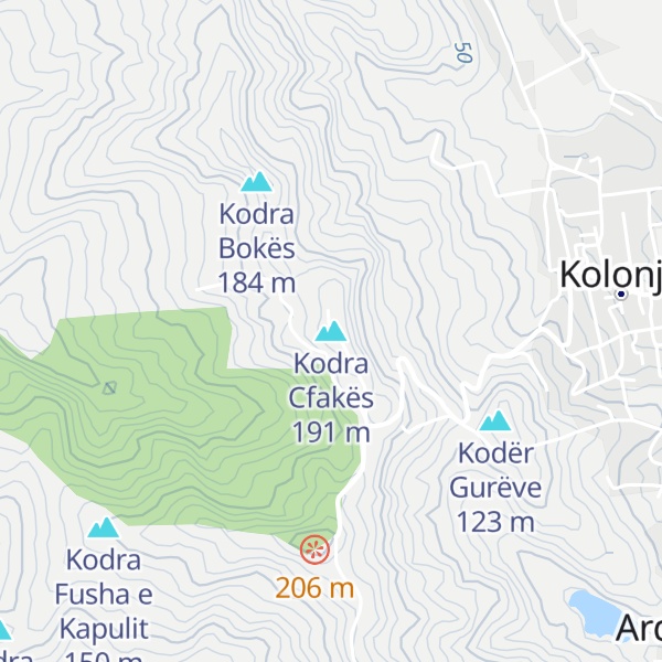 Map of Kodra Cfakës