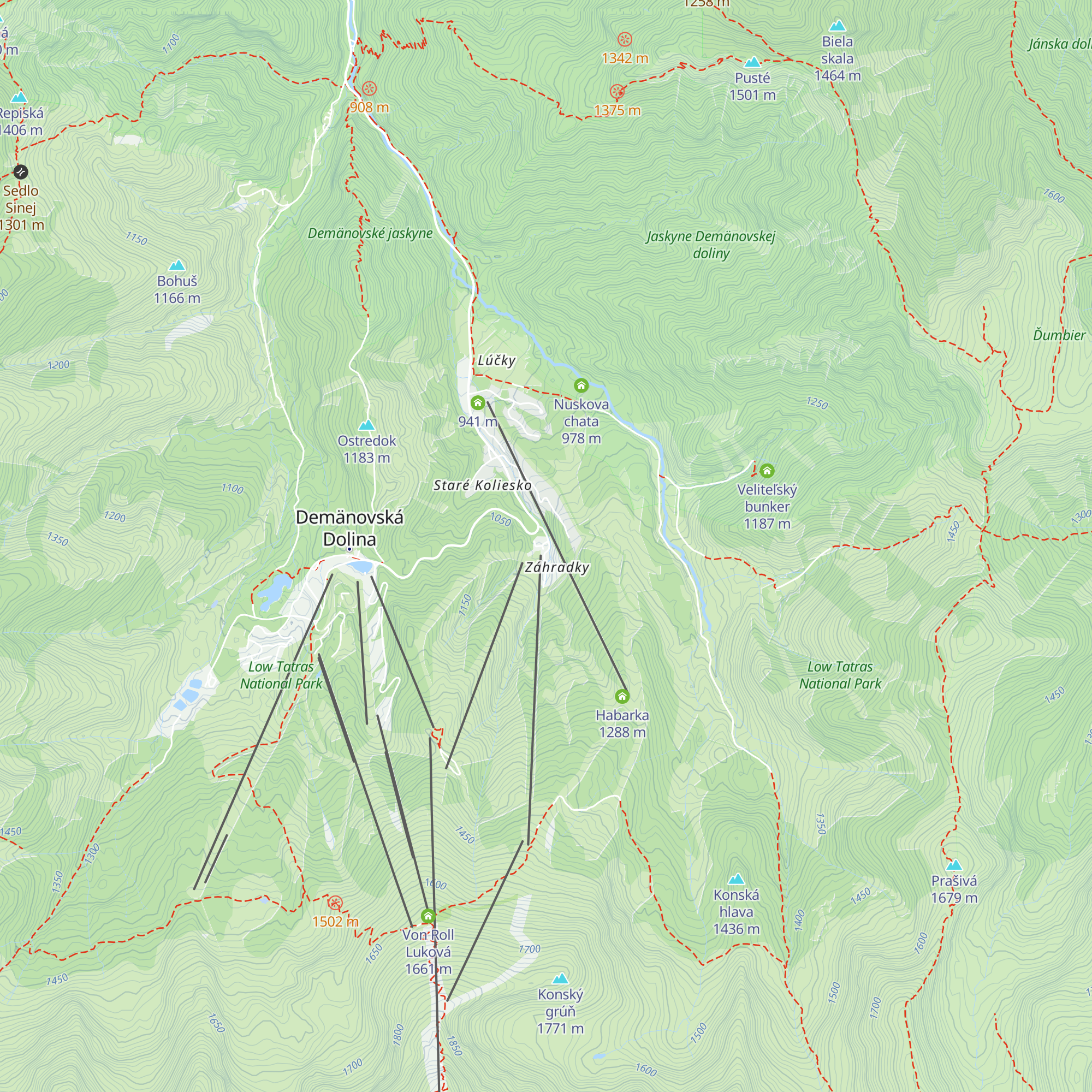 Chata Záhradky map