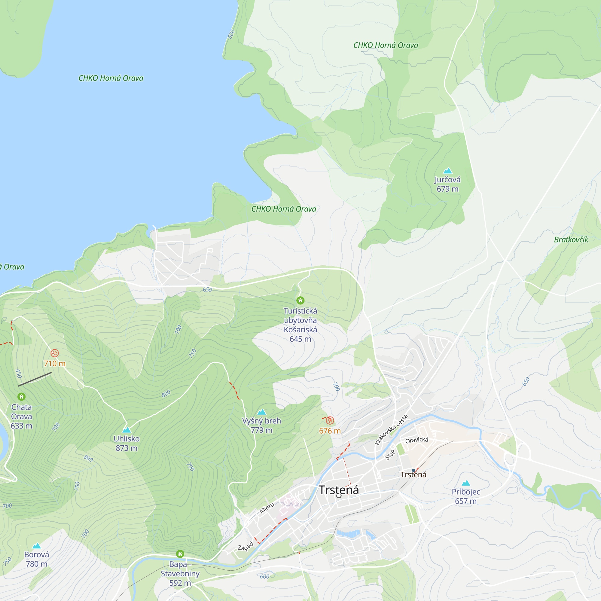 Turistická ubytovňa Košariská map