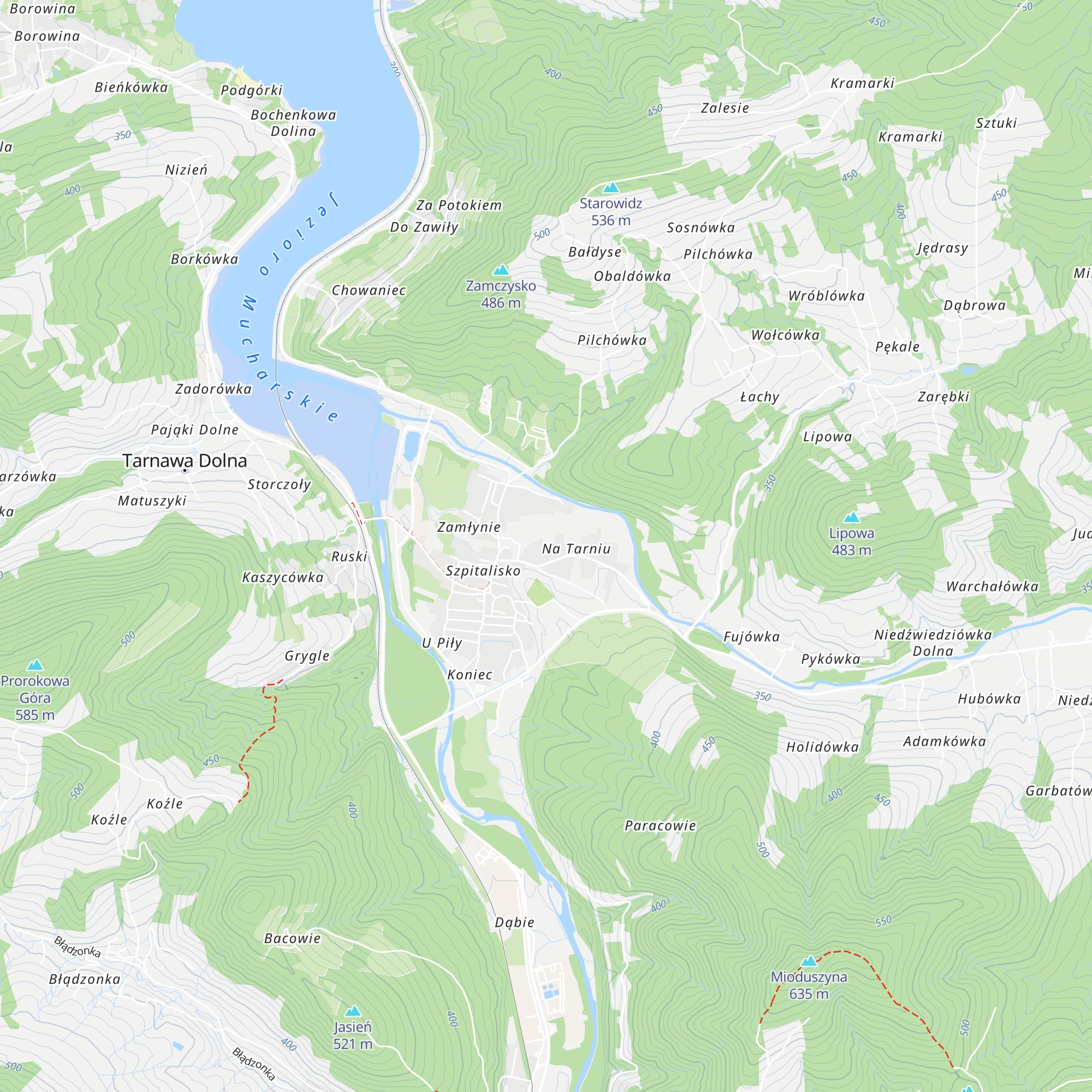 Schronisko w Zembrzycach map