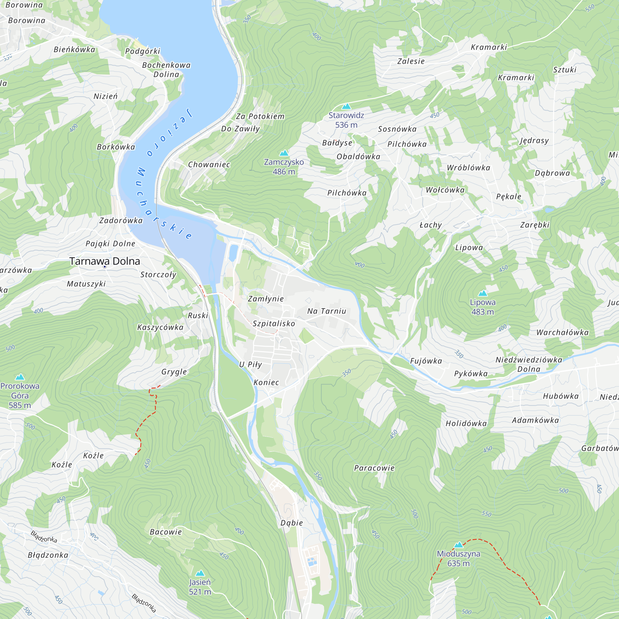 Schronisko w Zembrzycach map