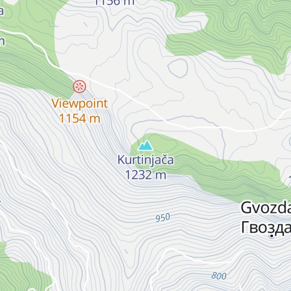 Map of Kurtinjača