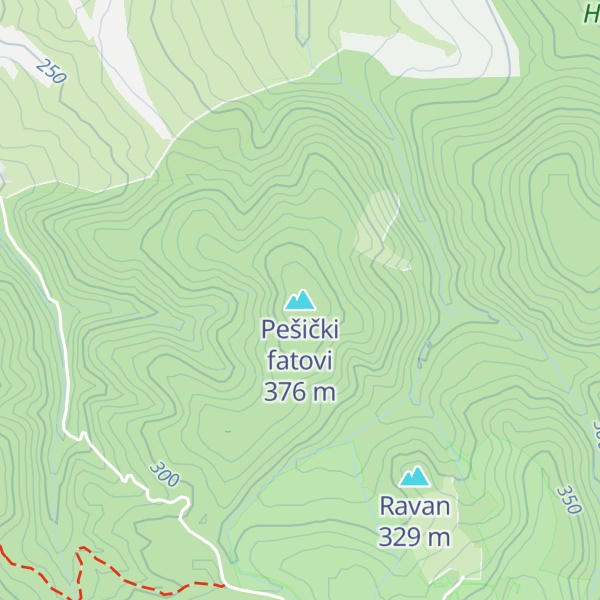 Map of Pešički fatovi