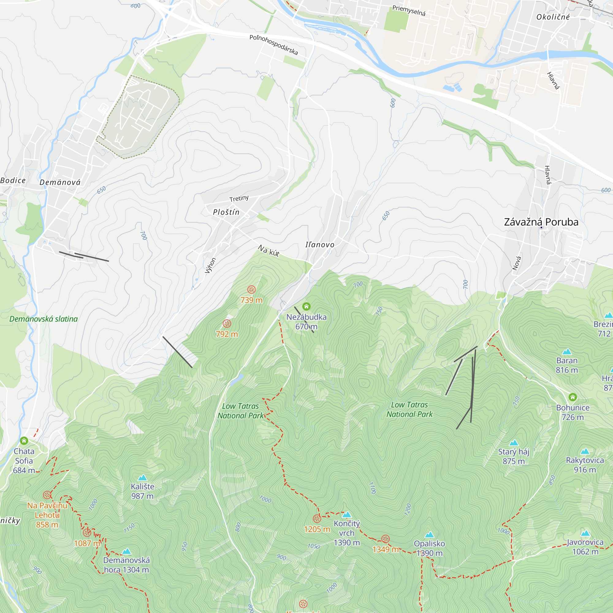 Nezábudka map