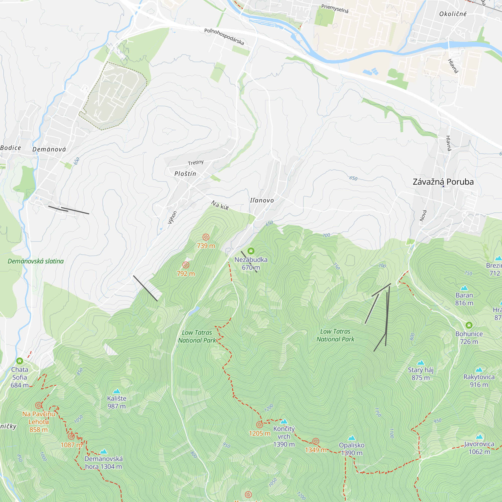 Nezábudka map