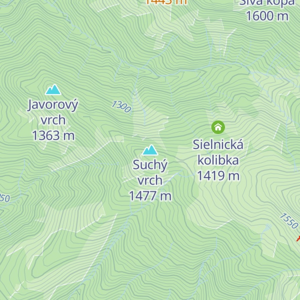 Map of Suchý vrch