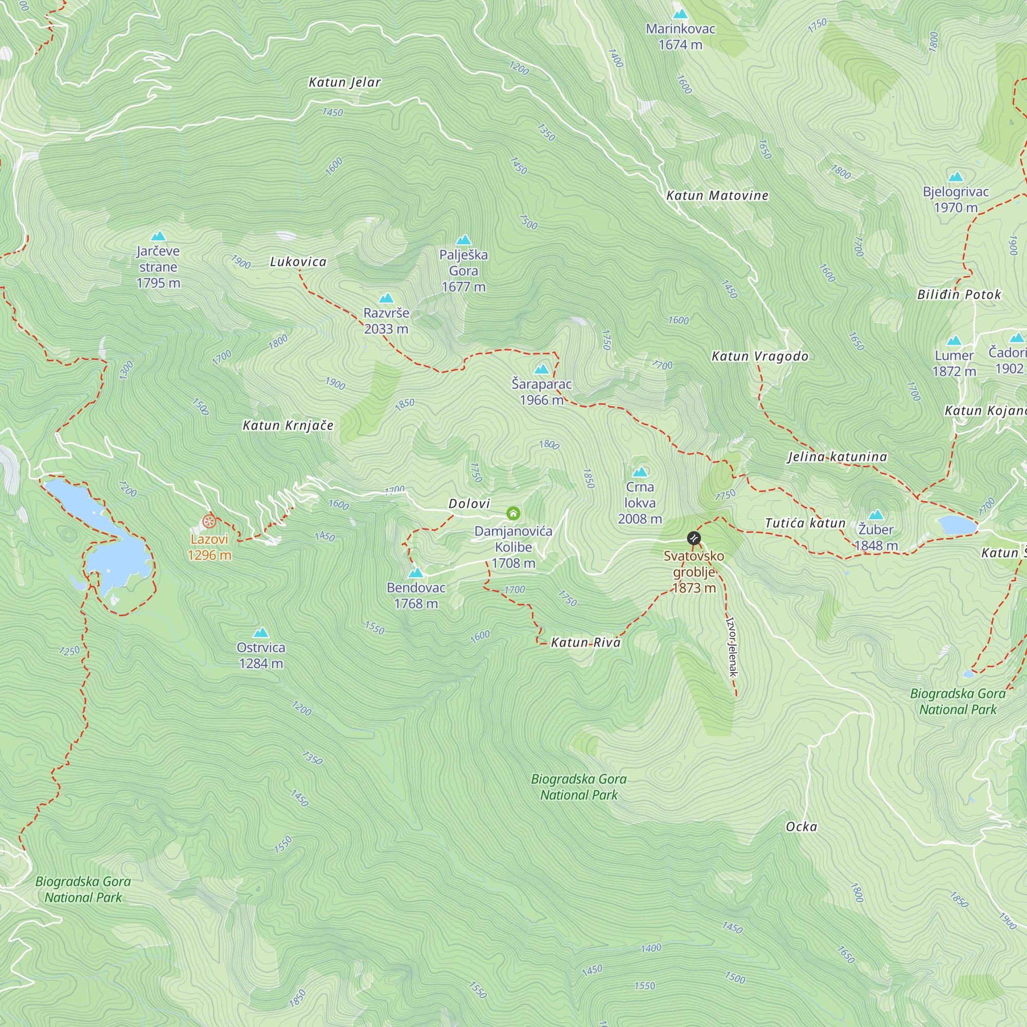 Damjanovića Kolibe map