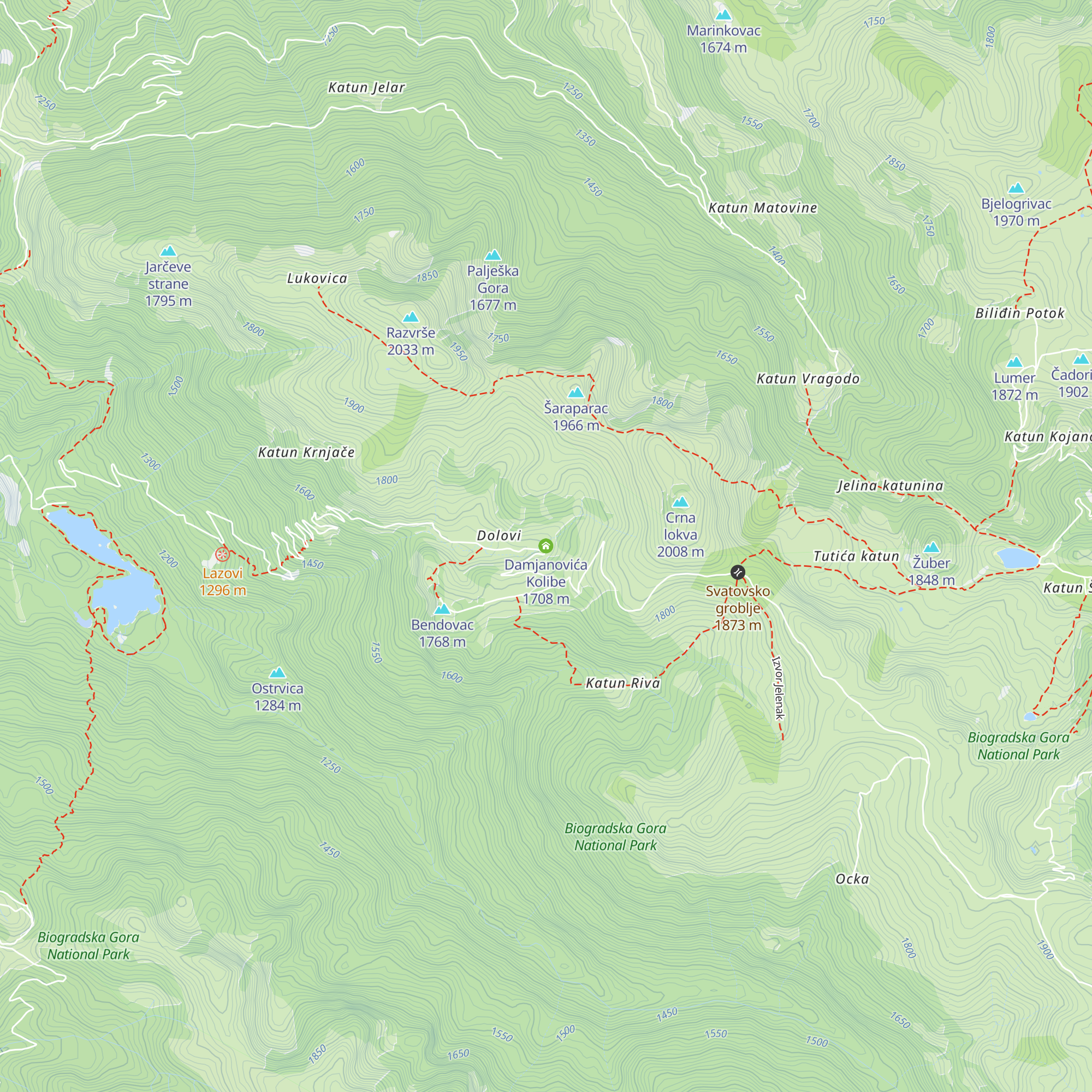 Damjanovića Kolibe map