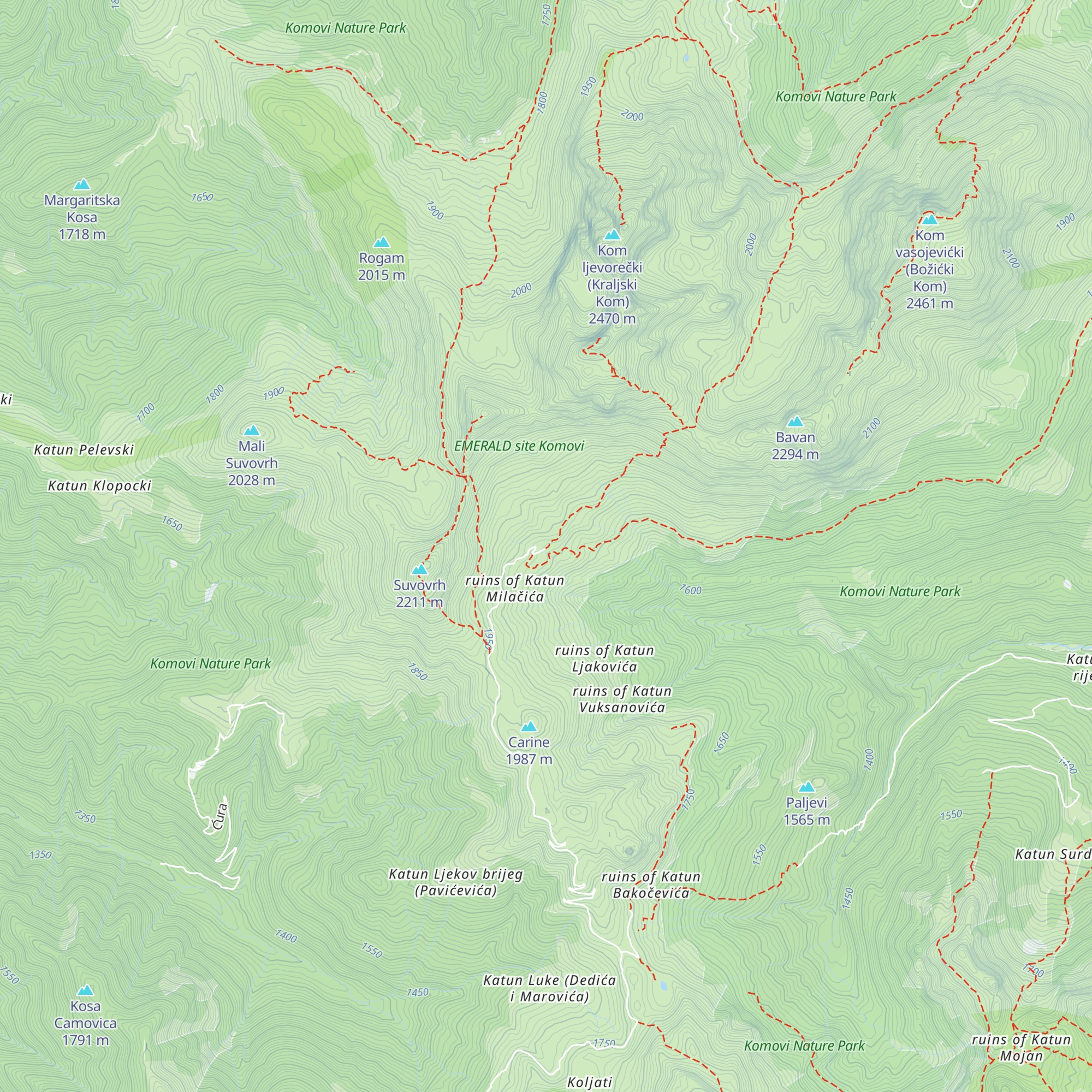 Planinarska koliba Carine map