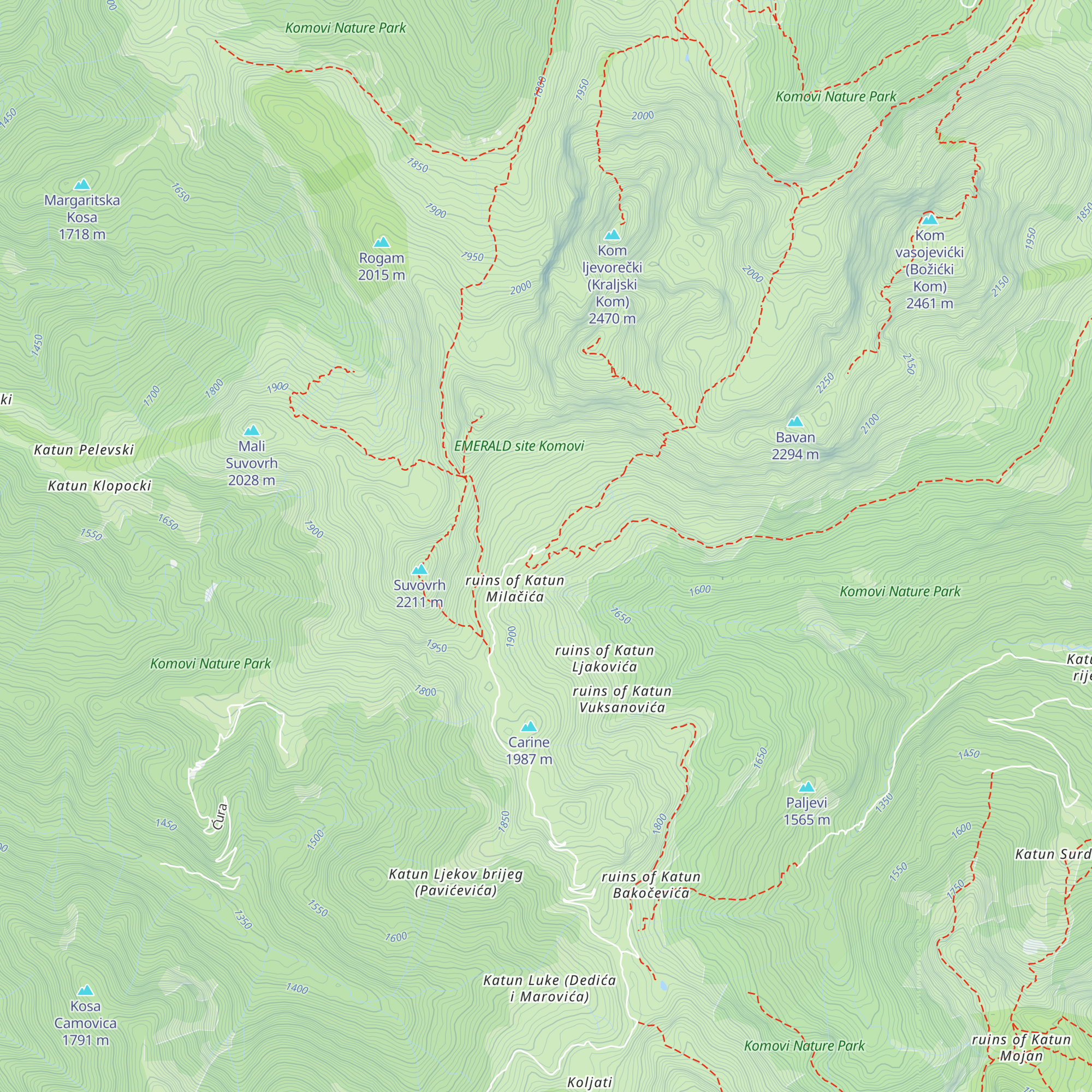 Planinarska koliba Carine map