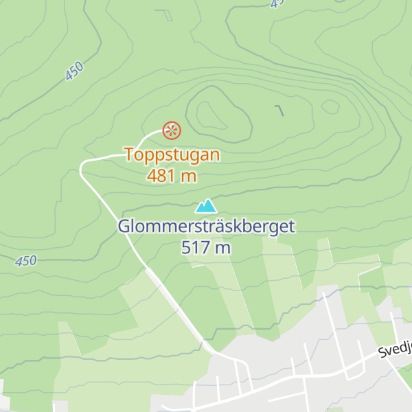 Map of Glommersträskberget