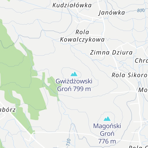 Map of Gwiżdżowski Groń