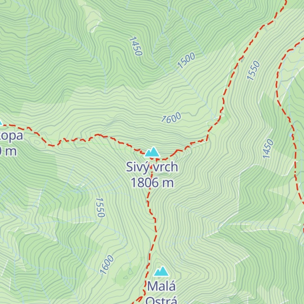 Map of Sivý vrch