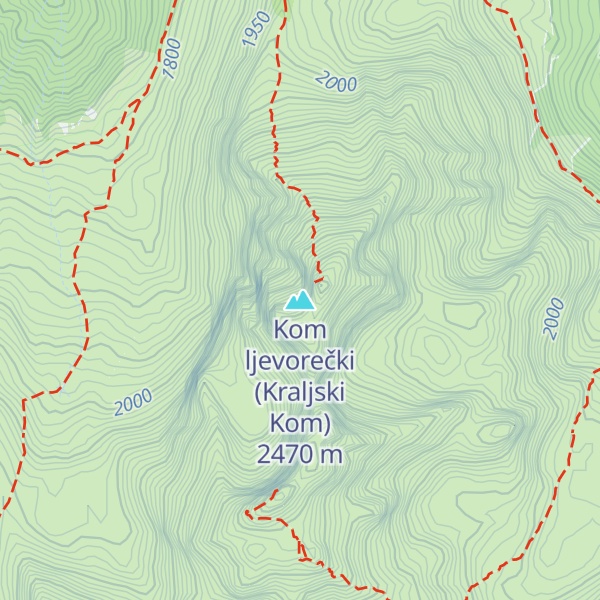Map of Kom ljevorečki (Kraljski Kom)