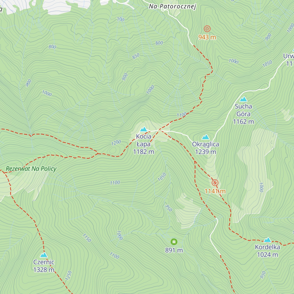 Schronisko PTTK na Hali Krupowej map