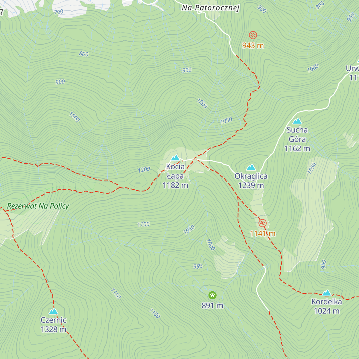 Schronisko PTTK na Hali Krupowej map