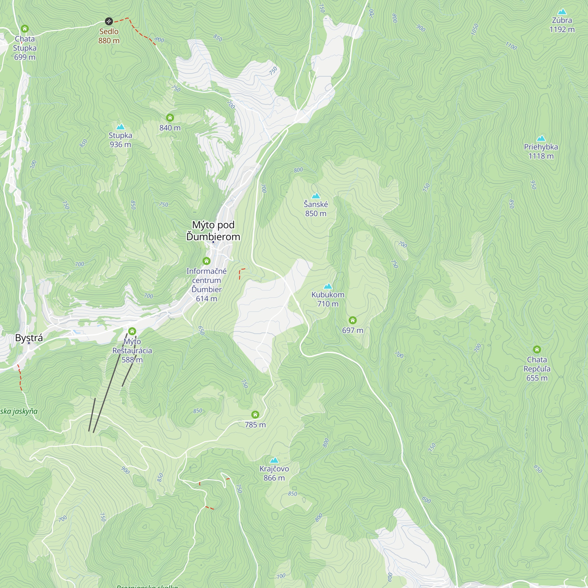 Kaplnka na Pohanskom map