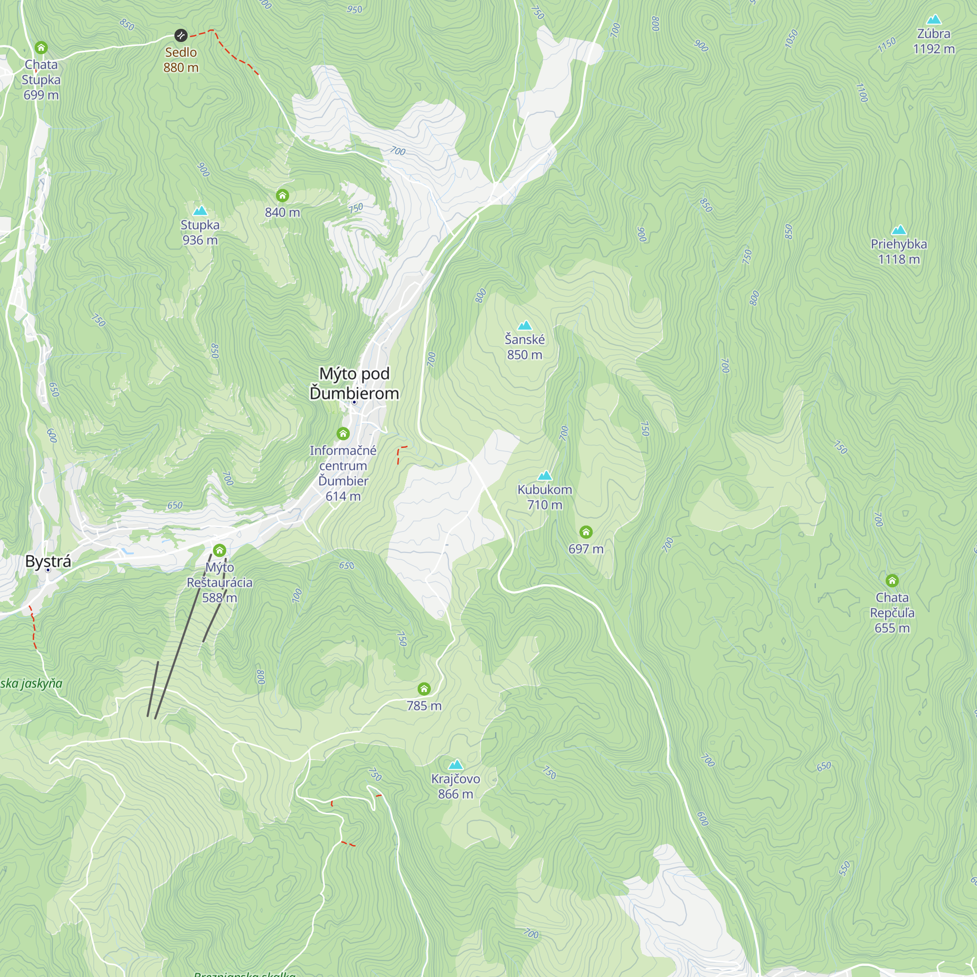 Kaplnka na Pohanskom map