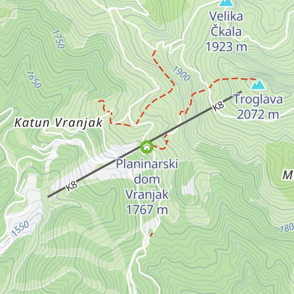 Map of Planinarski dom Vranjak