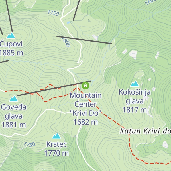 Map of Mountain Center "Krivi Do"
