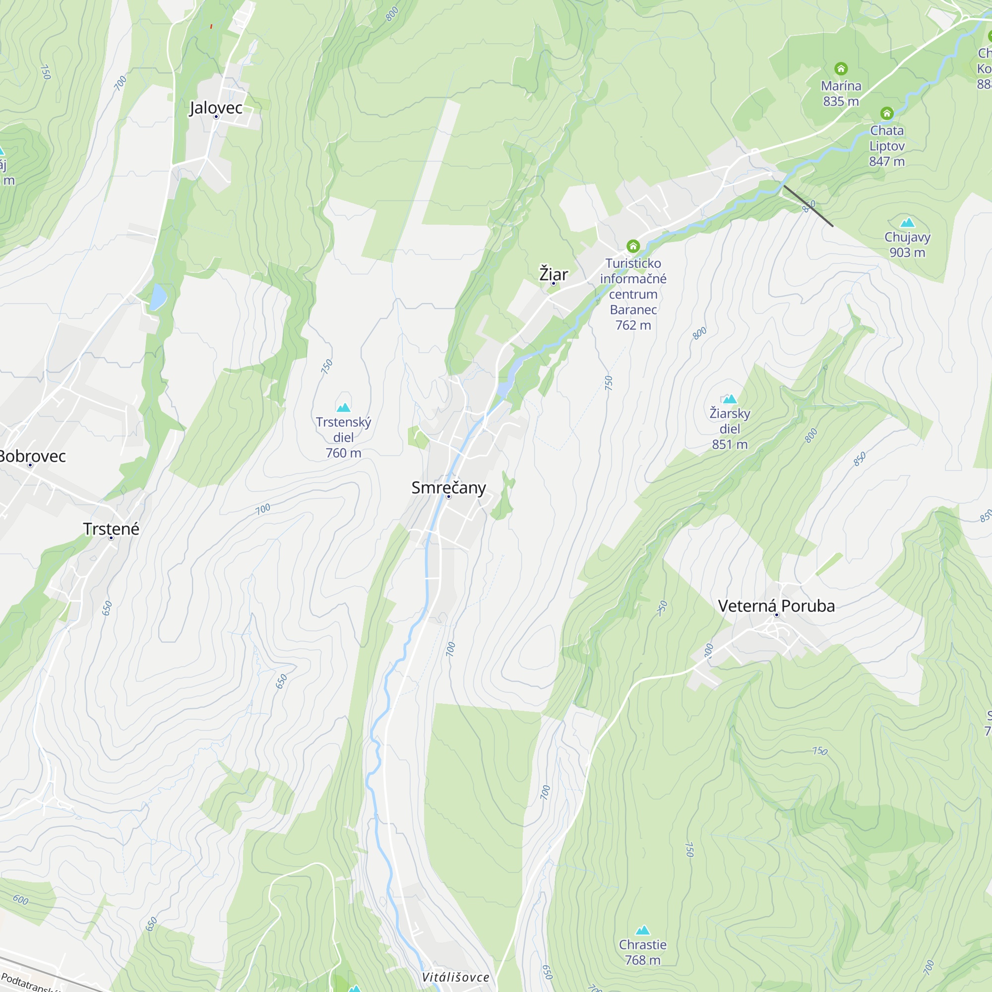 Chata Lipa Smrečany map