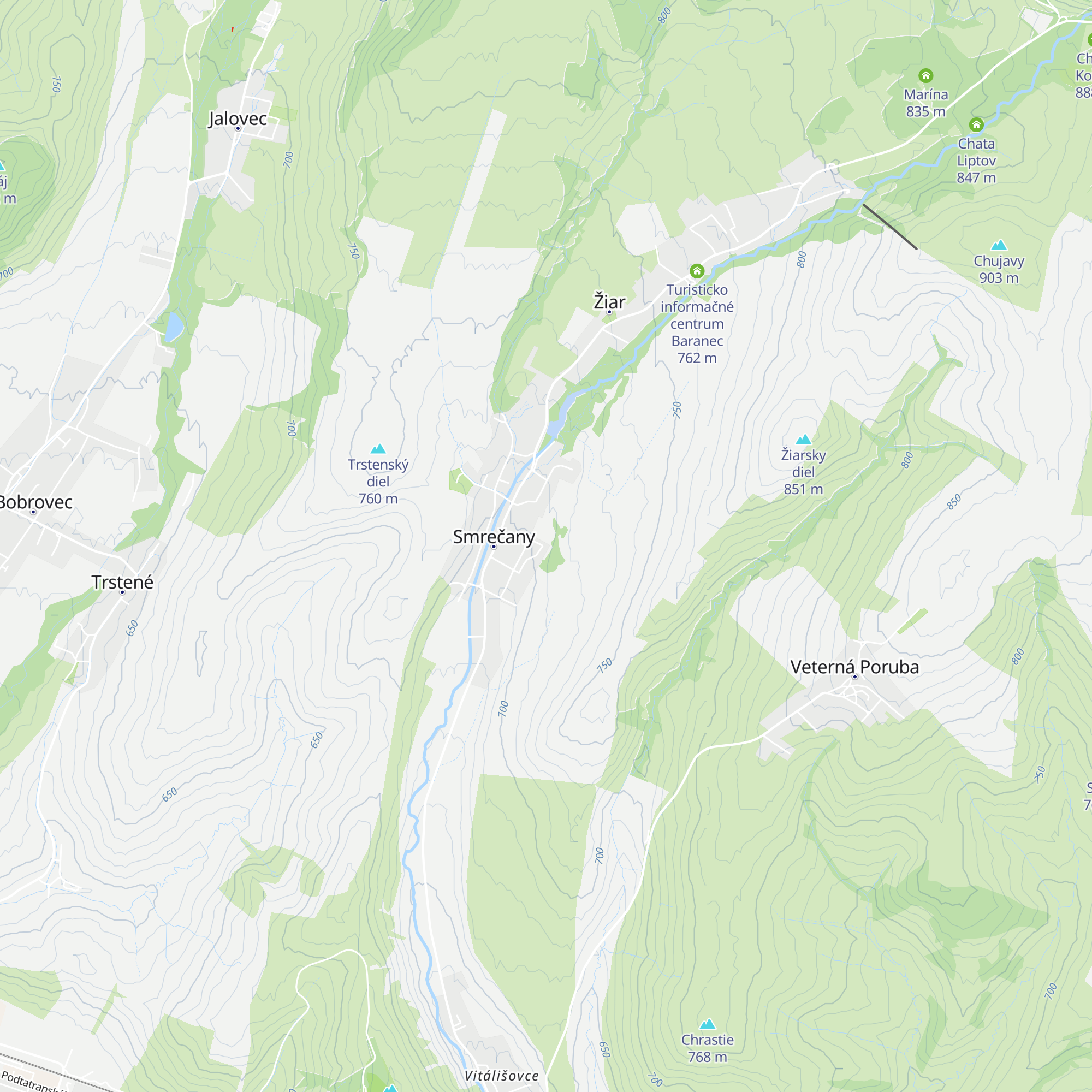 Chata Lipa Smrečany map