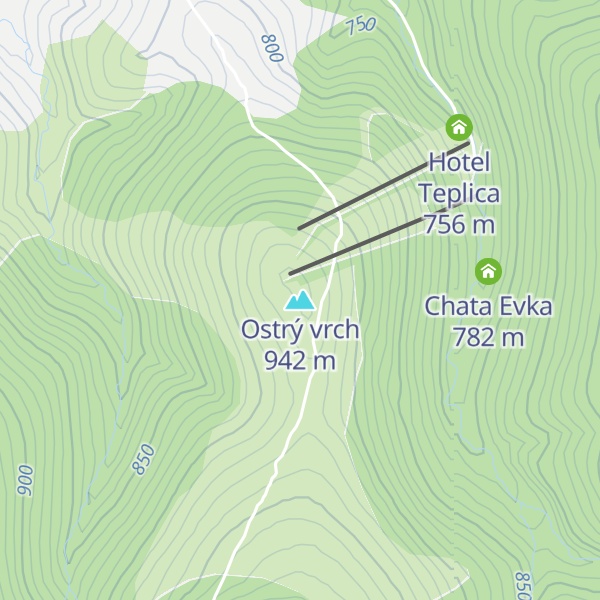 Map of Ostrý vrch