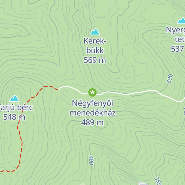 Map of Négyfenyői menedékház
