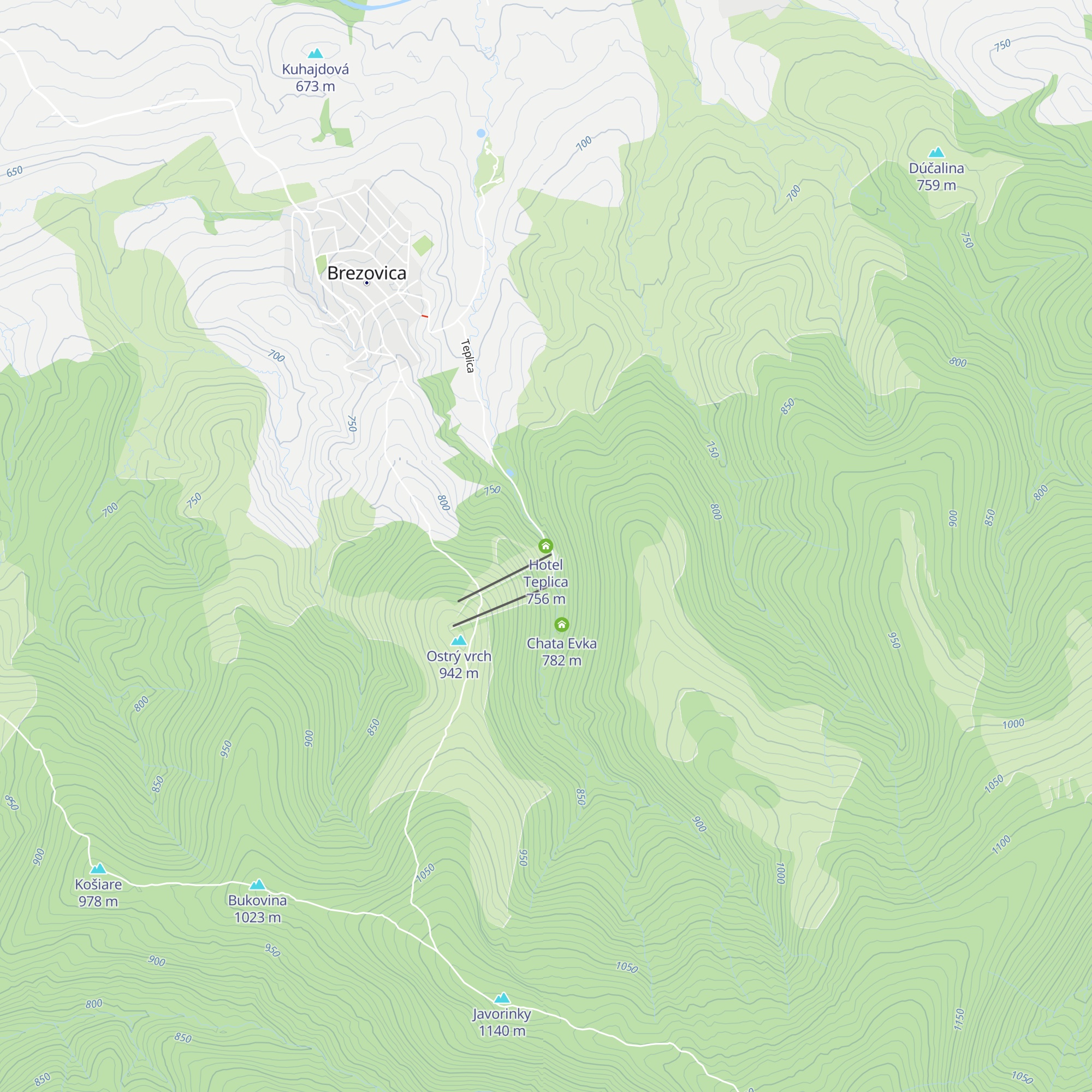 Hotel Teplica map
