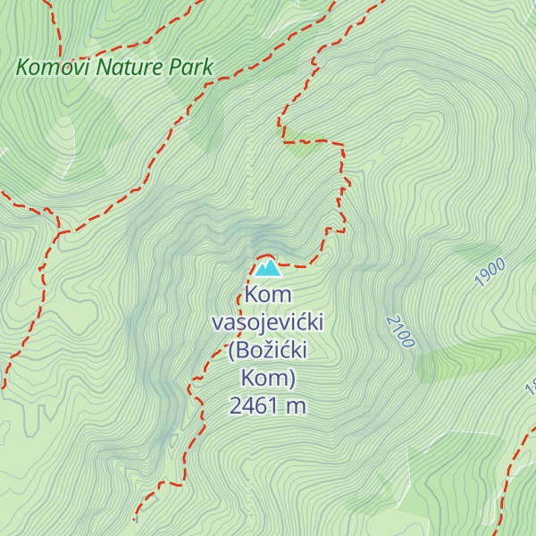 Map of Kom vasojevićki (Božićki Kom)
