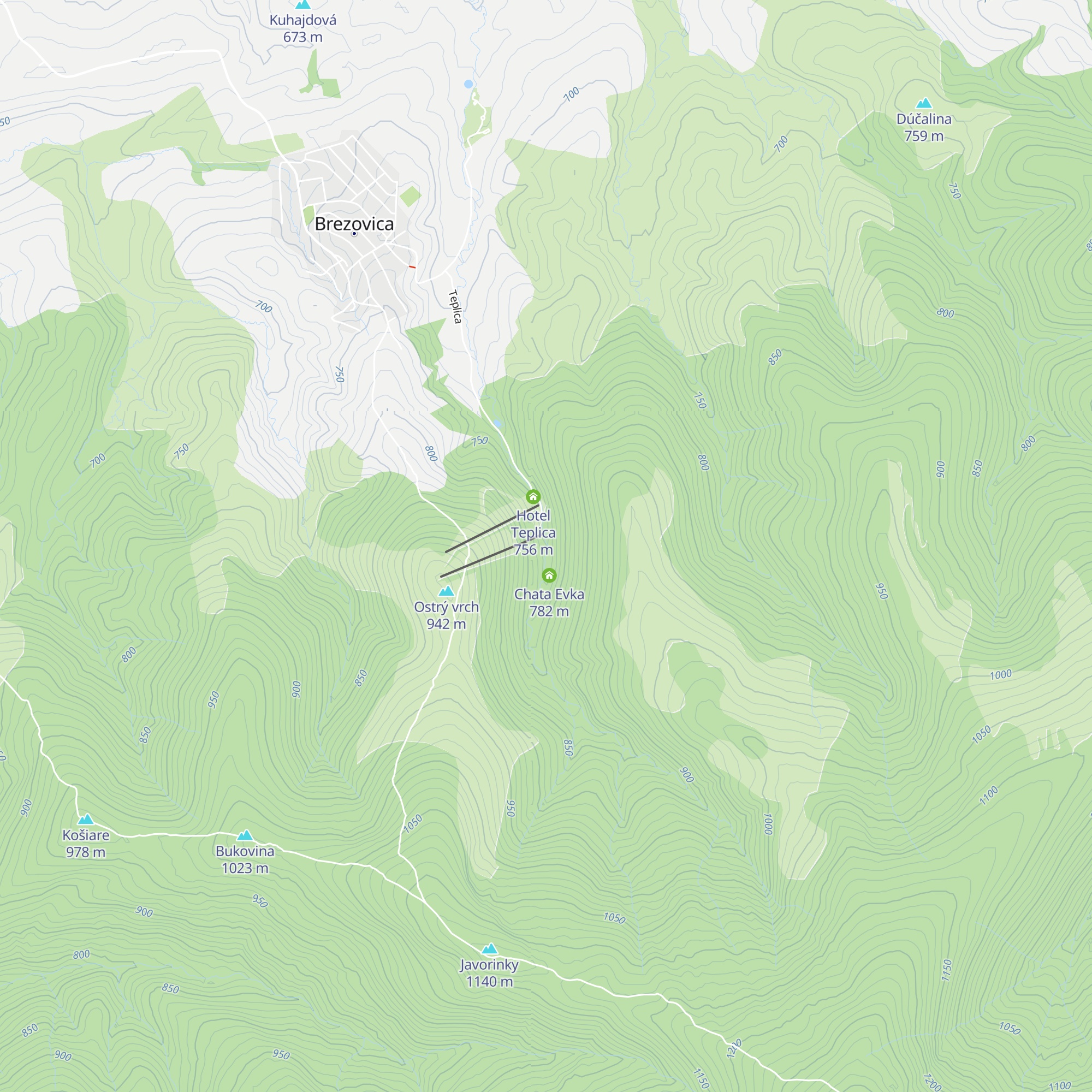 Chata Teplica map