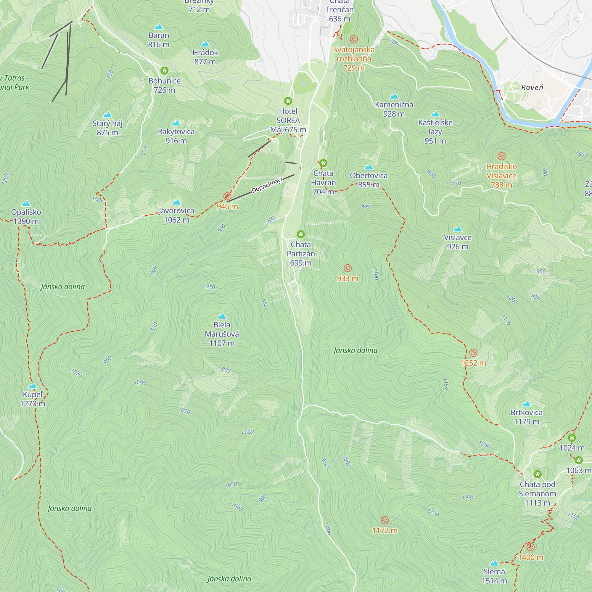 Chata STV map