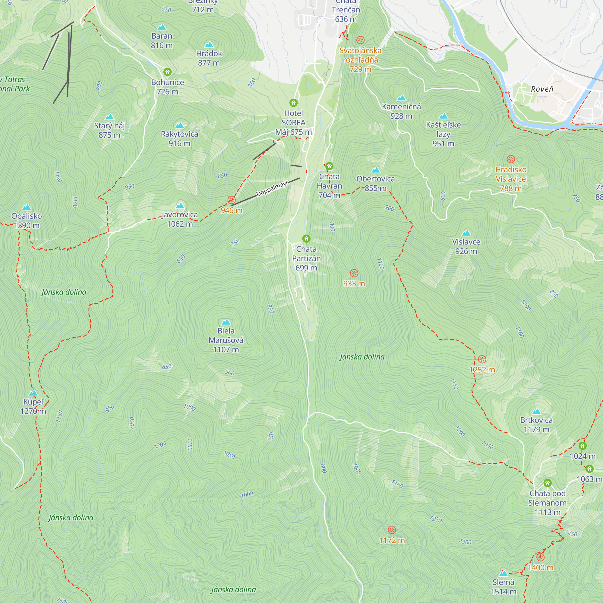Chata STV map