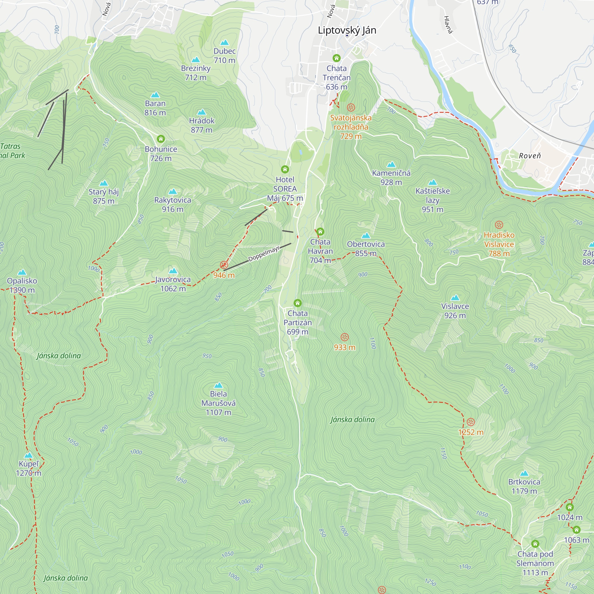 Chata Smrekovica map