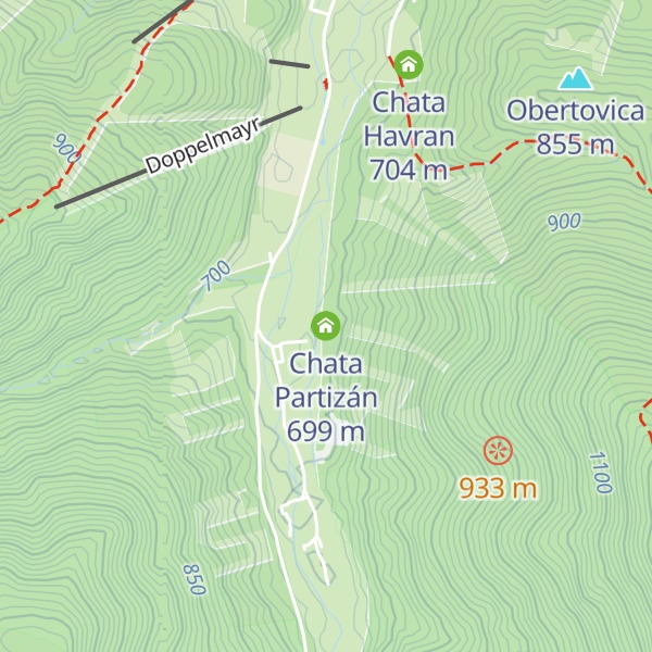 Map of Chata Partizán
