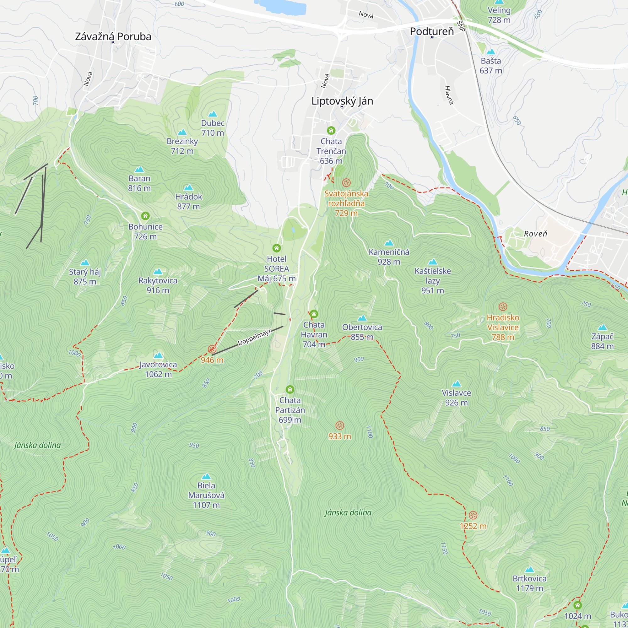 Chata Havran map