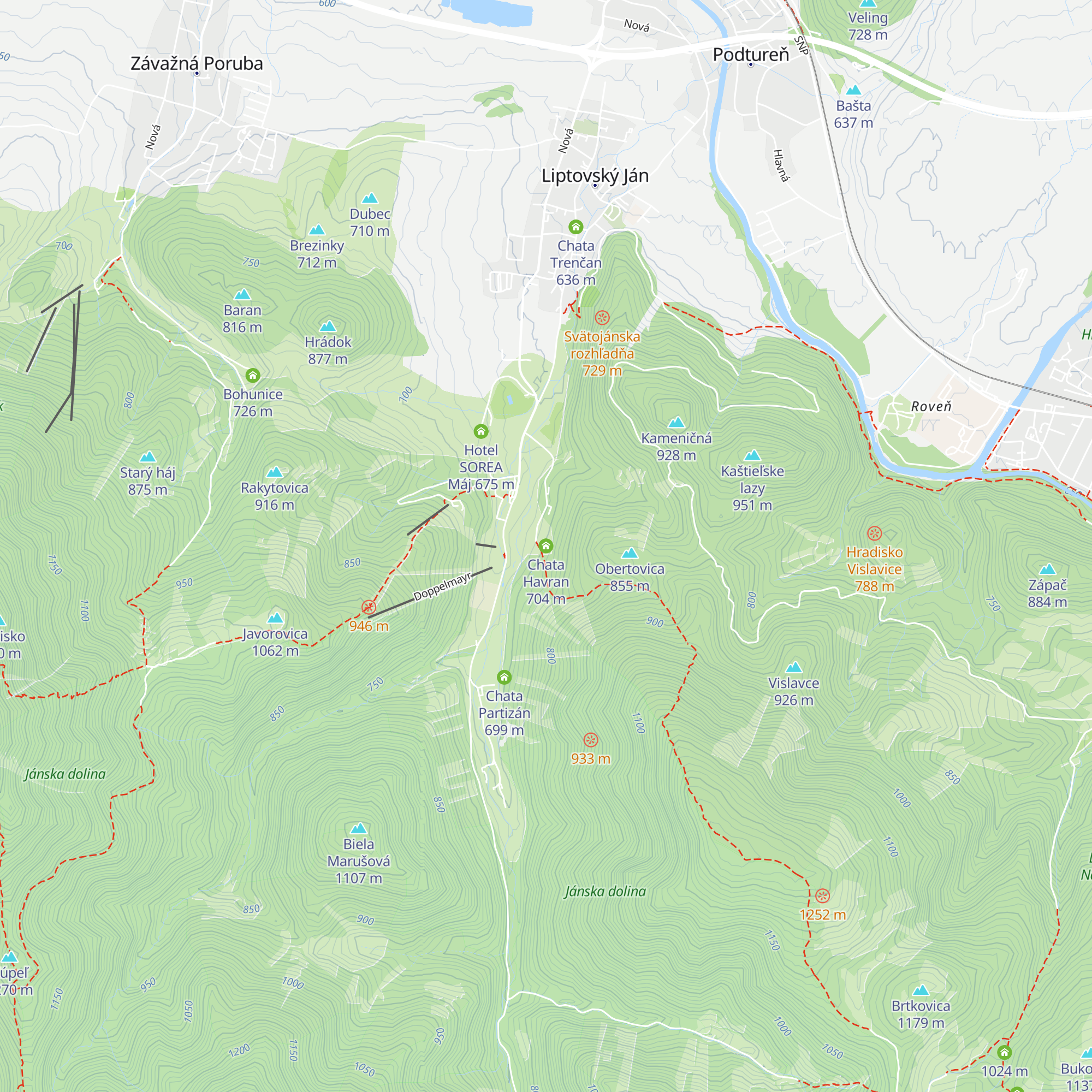 Chata Havran map